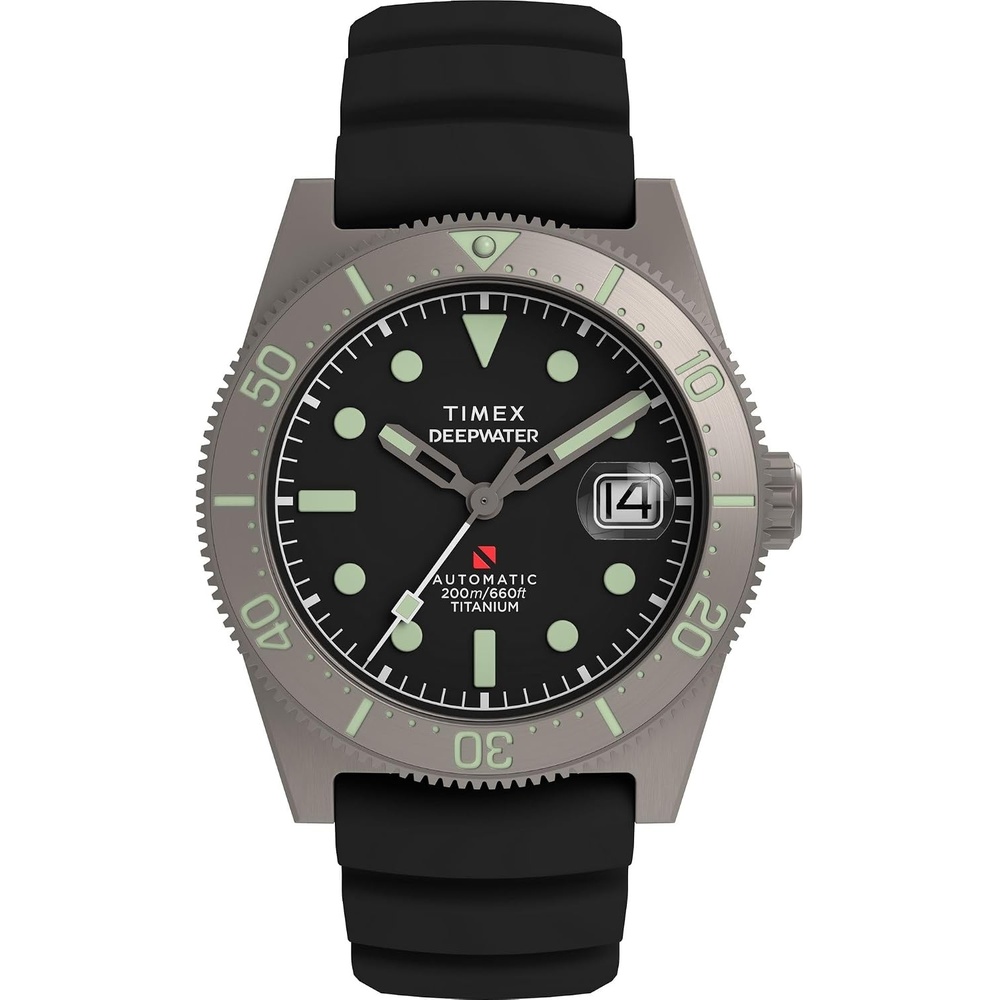 image:imageTimex Mens Deep Water Reef 41mm WatchBlackTitaniumBlackSilver