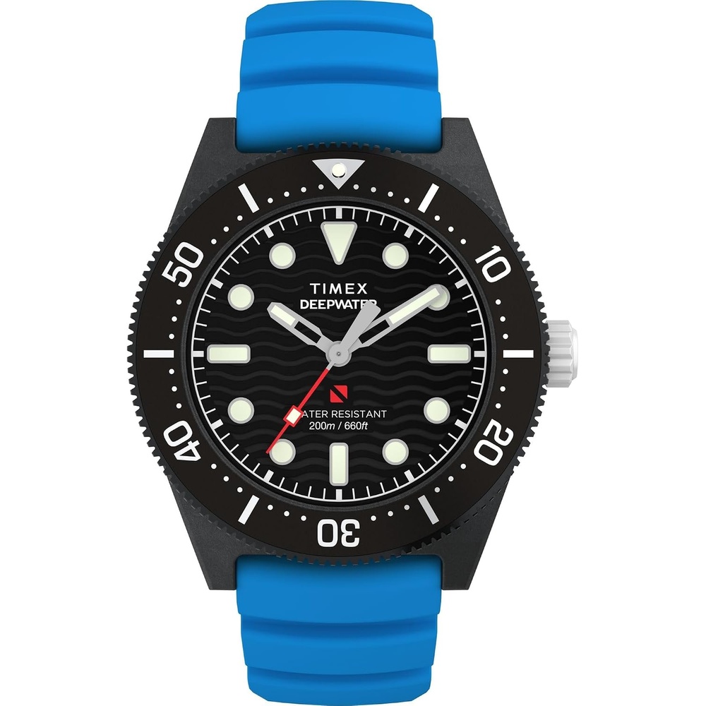 image:imageTimex Mens Deep Water Reef 41mm WatchBlueStainless SteelBlack