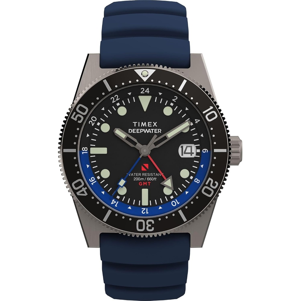 image:imageTimex Mens Deep Water Reef 41mm WatchBlueTitaniumBlack
