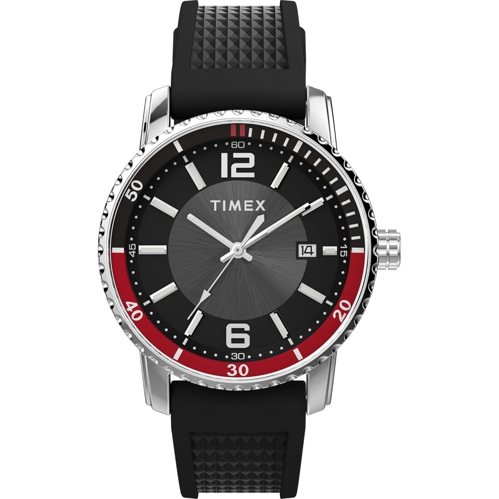 image:imageTimex Mens Dress 41mm Watch  Blue Strap Blue Dial Stainless Steel CaseBlackBlackStainless Steel