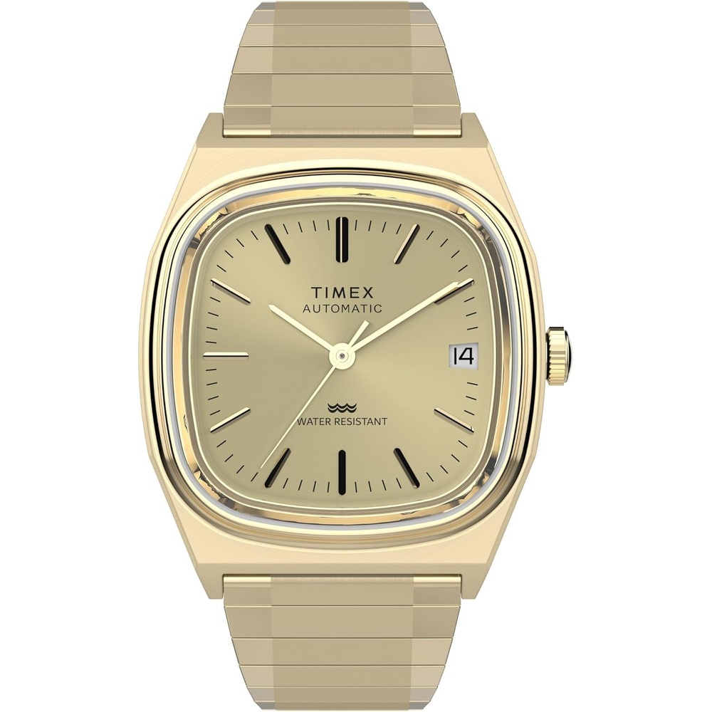 image:imageTimex Mens E Line 34mm WatchStainless SteelGoldToneChampagne