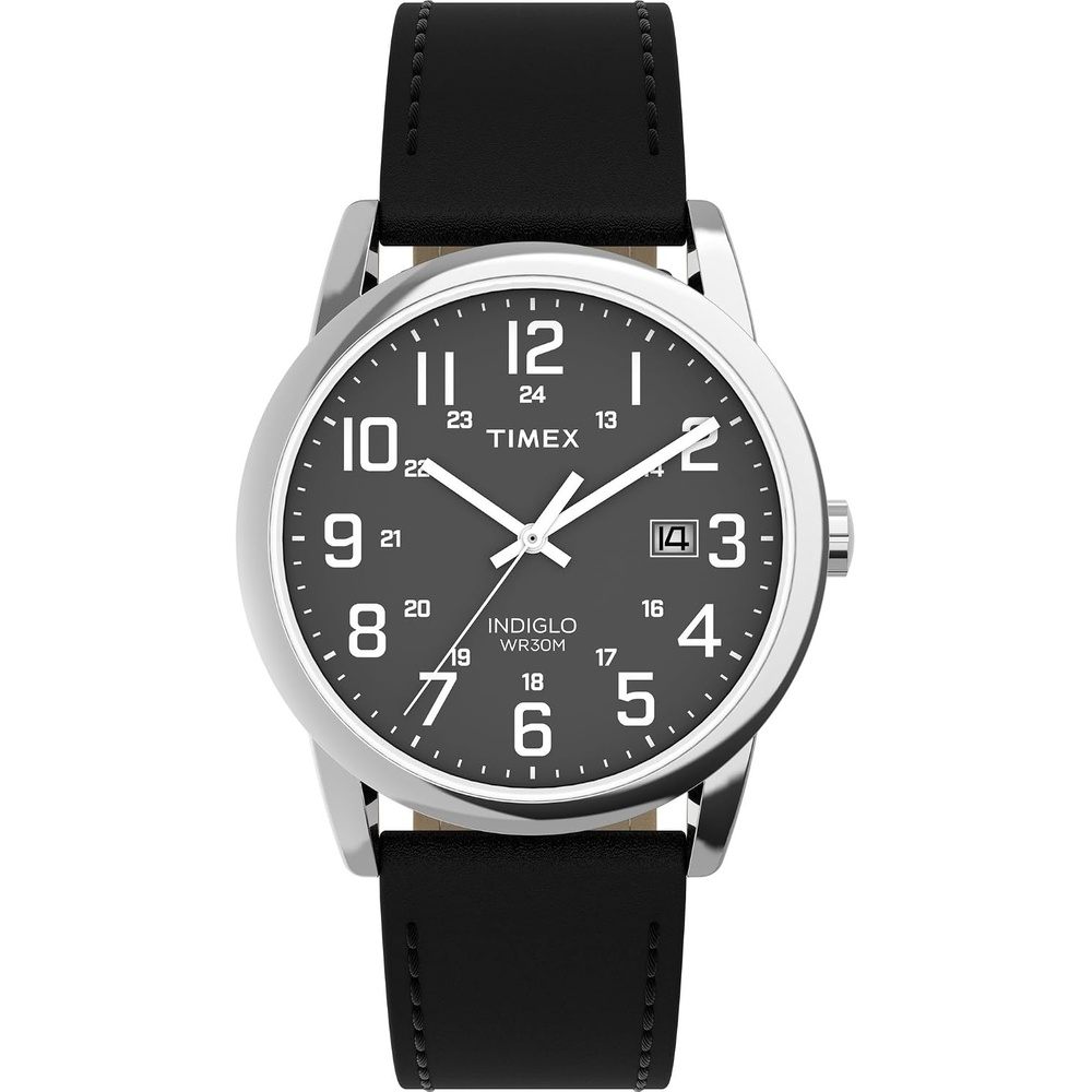 image:imageTimex Mens Easy Reader Watch 38mmBrownSilverToneBlack38mm