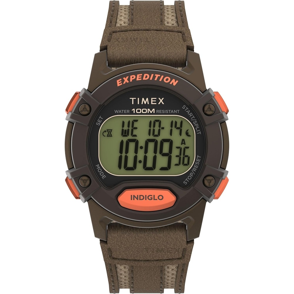 image:imageTimex Mens Expedition CAT5 41mm Watch Green Strap Digital Dial Green CaseBrownDigitalBrown