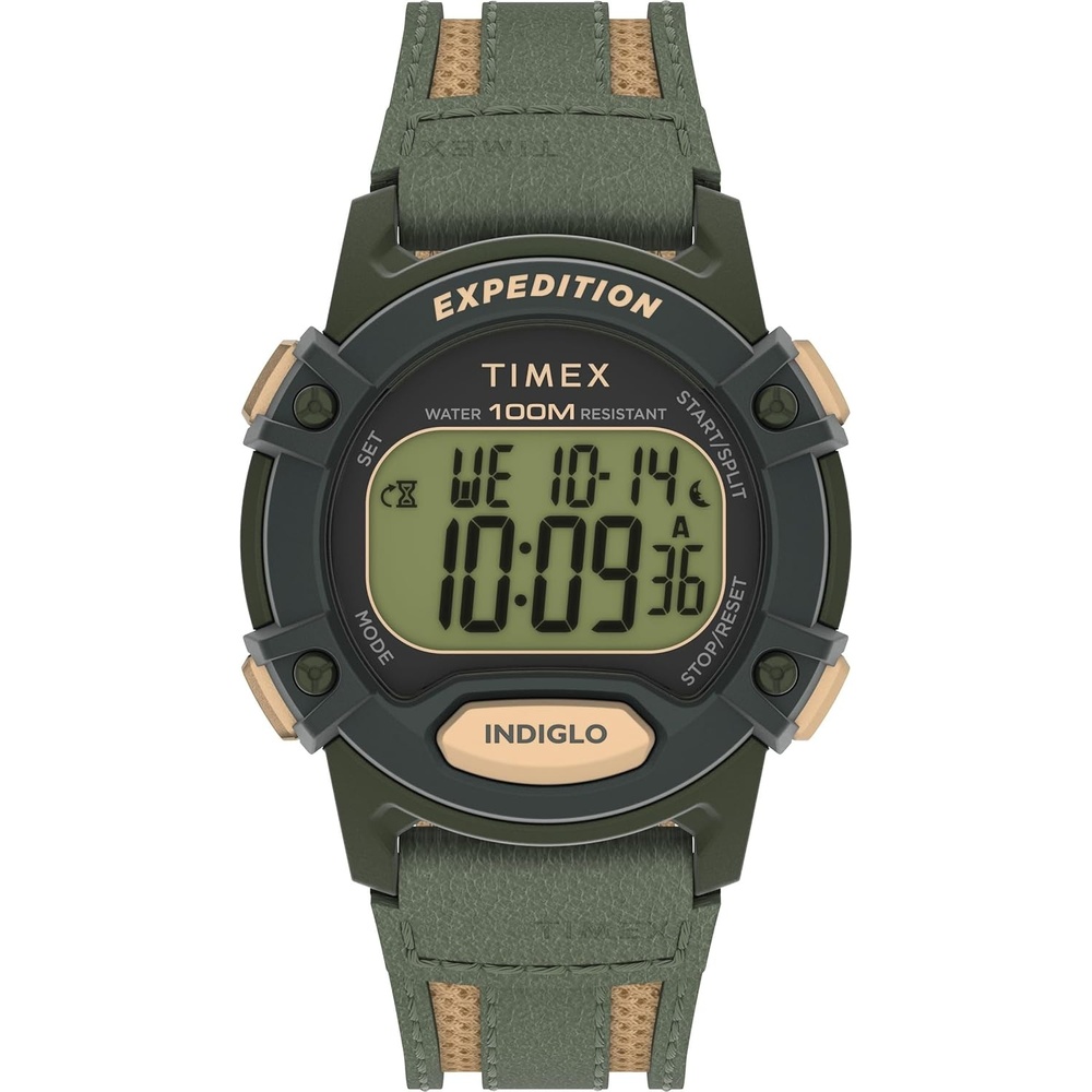 image:imageTimex Mens Expedition CAT5 41mm Watch Green Strap Digital Dial Green CaseGreenDigitalGreen