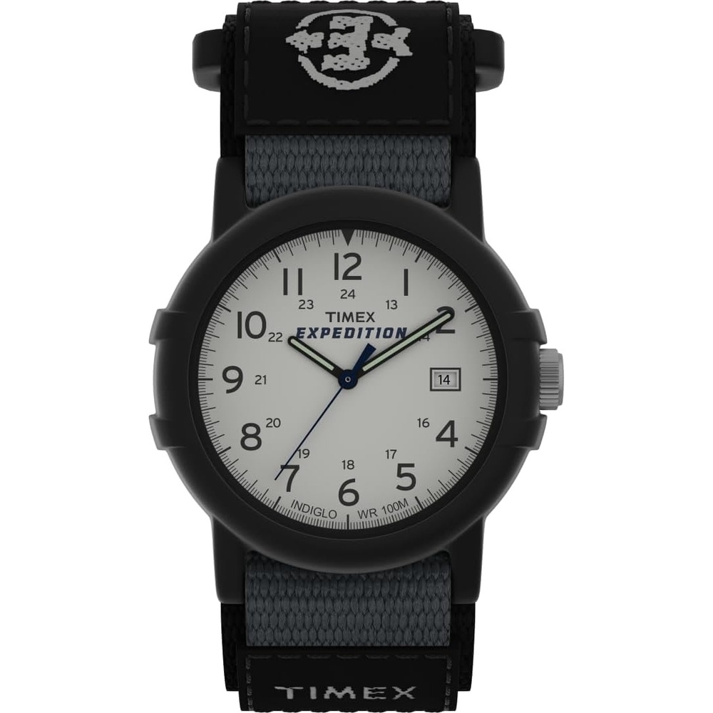 image:imageTimex Mens Expedition Camper NylonLeather Strap WatchBlackWhiteBlack