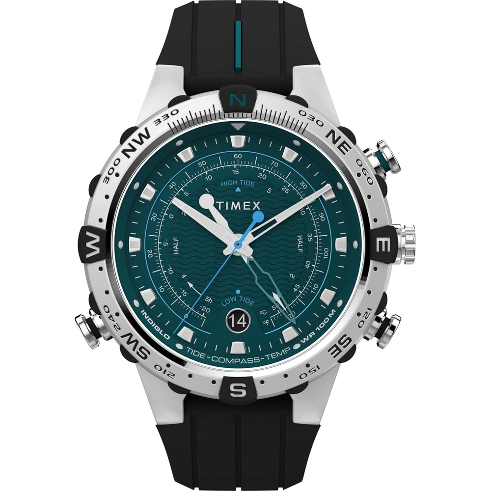 image:imageTimex Mens Expedition North TideTempCompass 43mm WatchBlackGreenStainless Steel