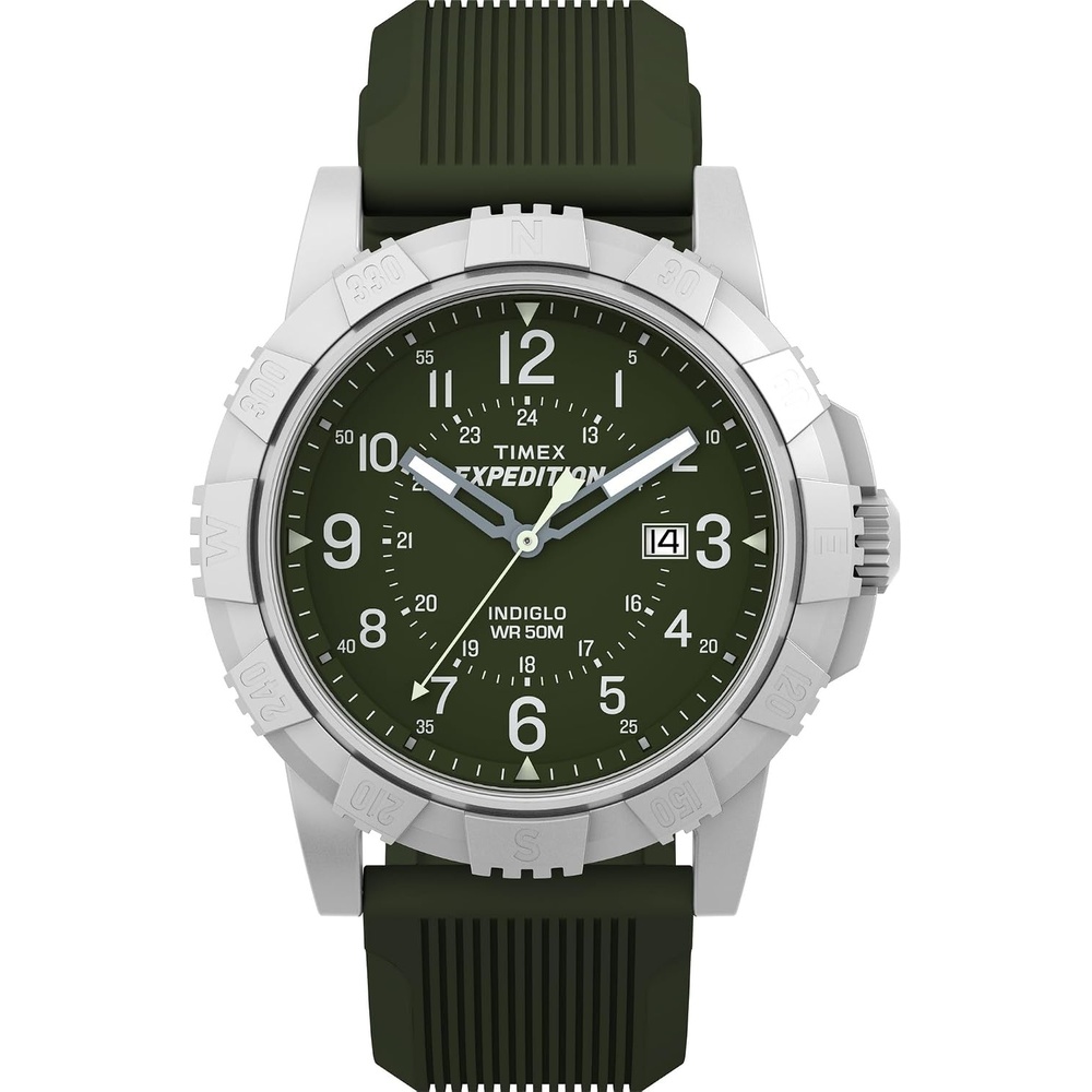 image:imageTimex Mens Expedition Ridge 45mm WatchGreenSilverToneGreen