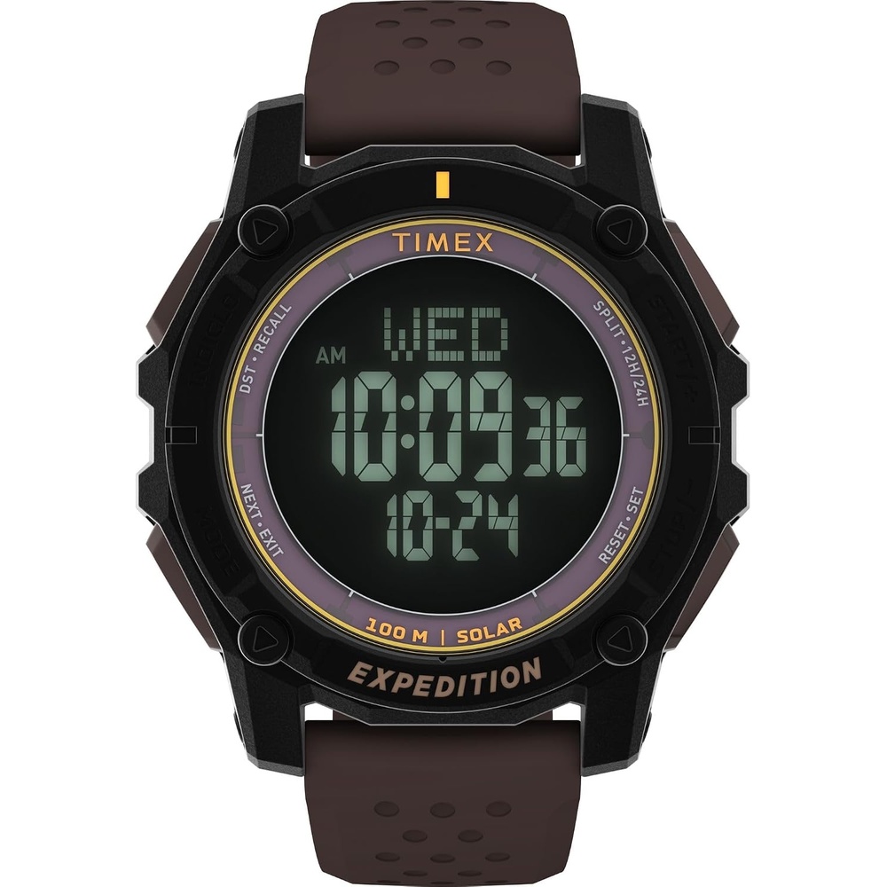 image:imageTimex Mens Expedition Ridge 49mm WatchBrownBlackDigital Neg Display