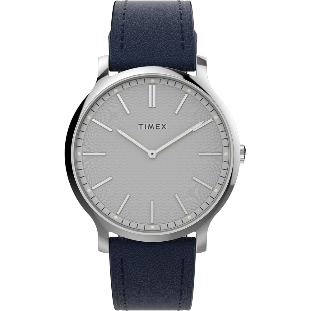 image:imageTimex Mens Gallary 40mm WatchBlueWhiteSilverTone
