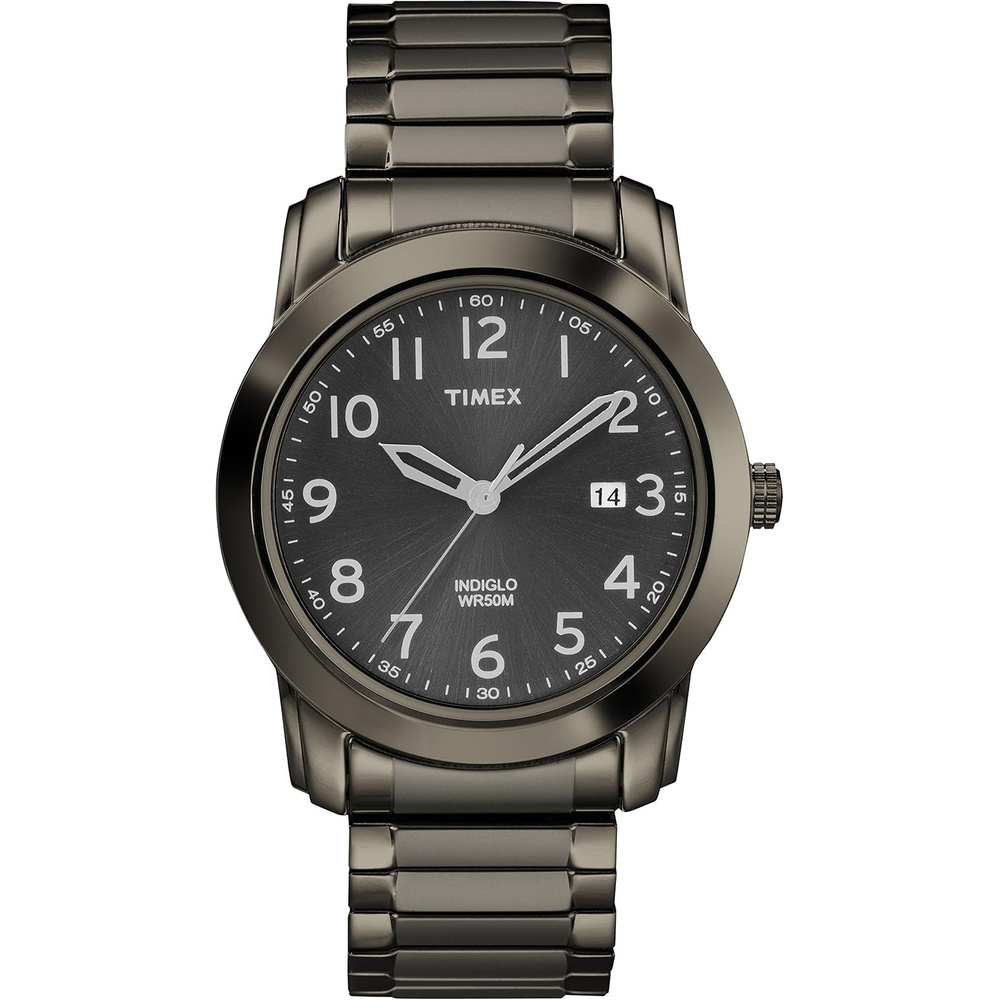 image:imageTimex Mens Highland Street Stainless Steel Expansion Band WatchGrayBlackGray