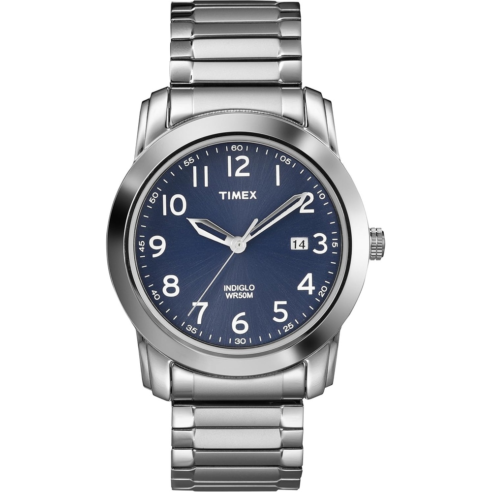 image:imageTimex Mens Highland Street Stainless Steel Expansion Band WatchSilverToneBlue