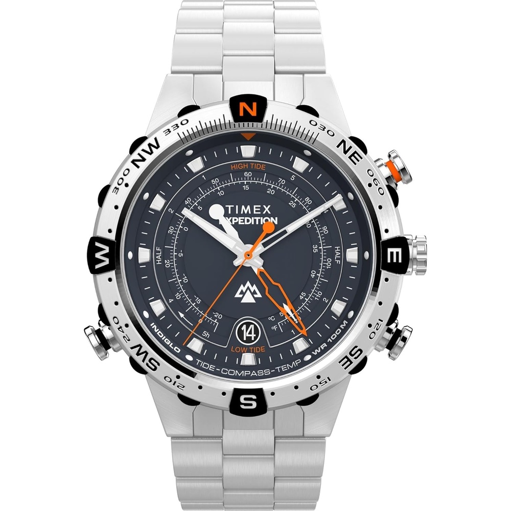 image:imageTimex Mens Intelligent Quartz Tide Temp Compass 45mm WatchStainless SteelStainless SteelBlue