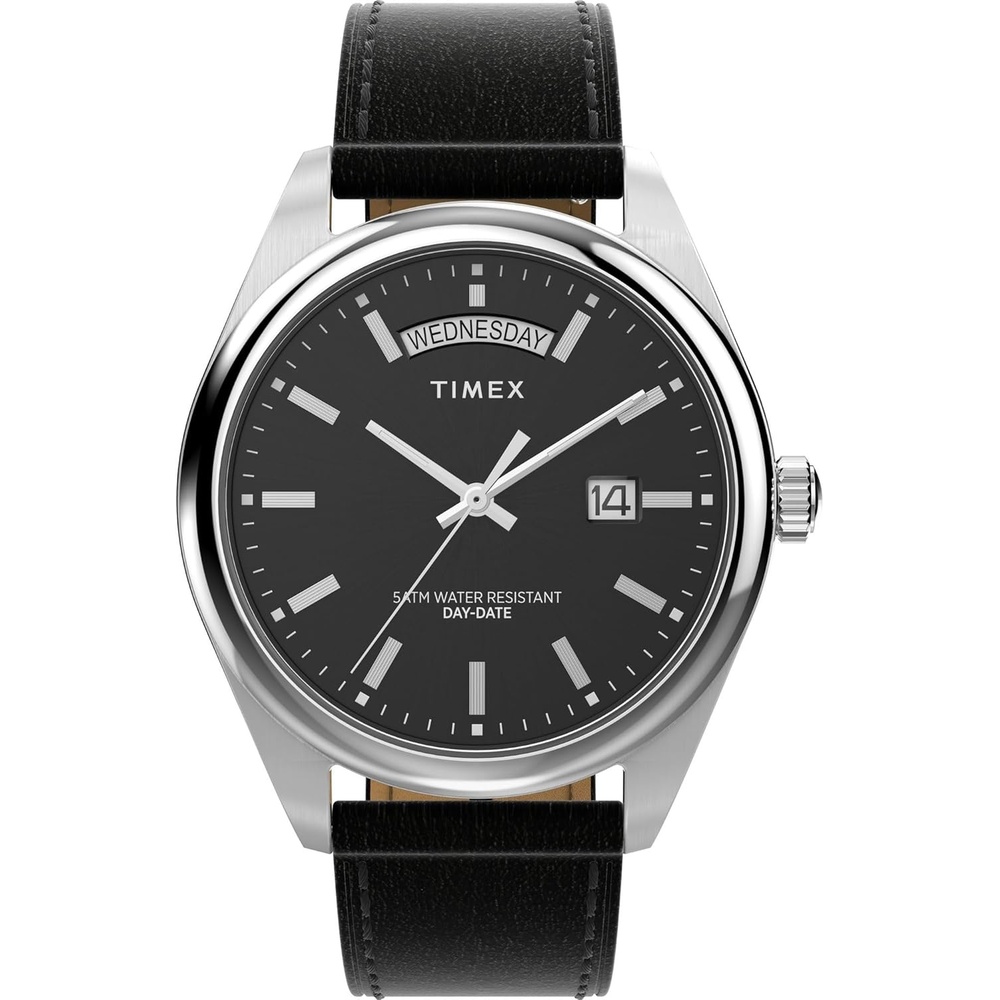 image:imageTimex Mens Legacy 41mm Watch Stainless Steel Bracelet Dial Stainless Steel CaseBlackStainless SteelBlack