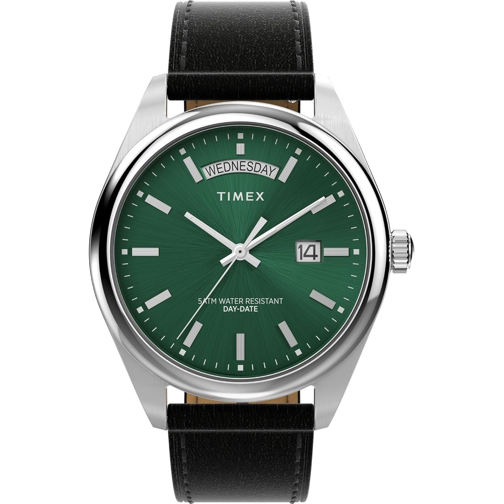 image:imageTimex Mens Legacy 41mm Watch Stainless Steel Bracelet Dial Stainless Steel CaseBlackStainless SteelGreen