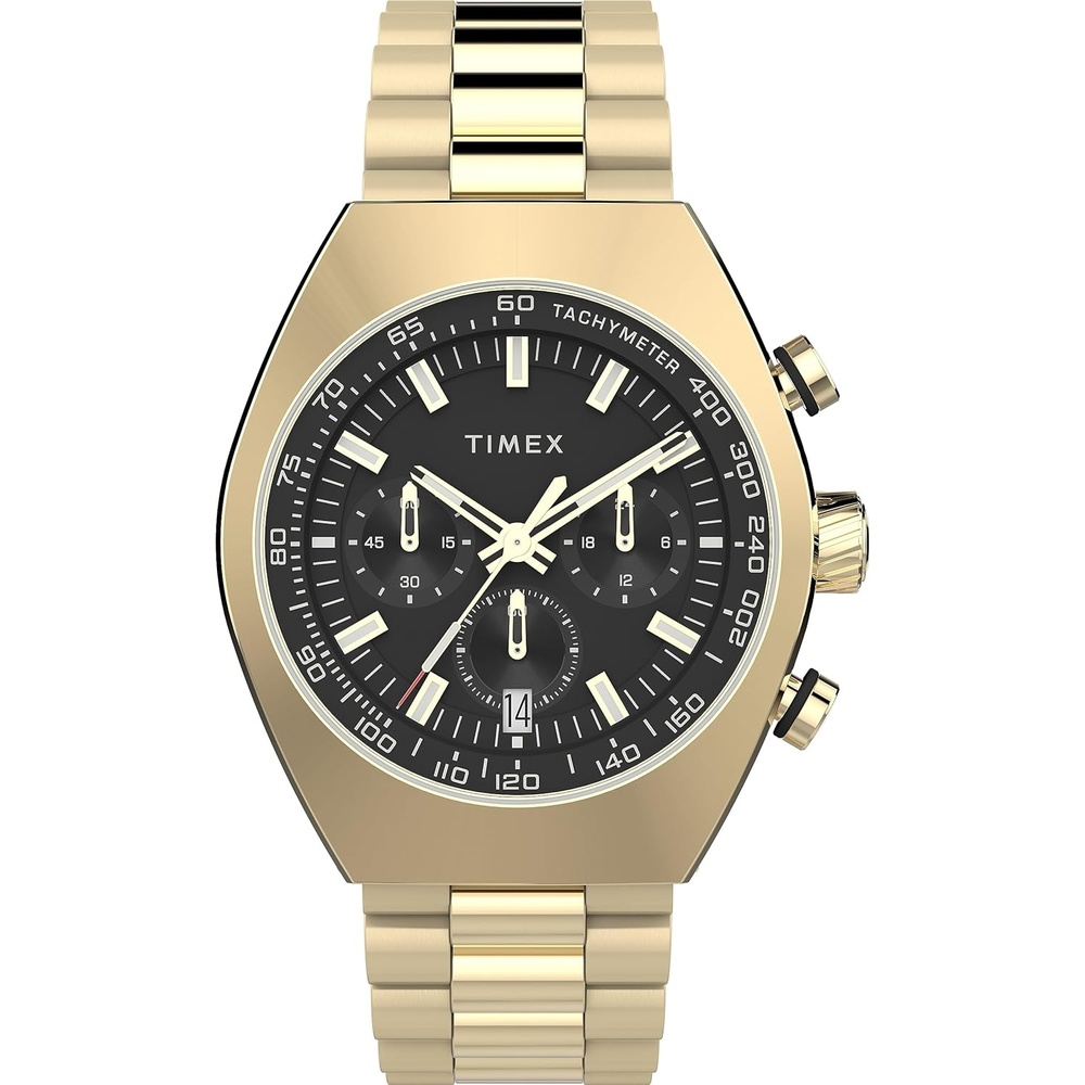 image:imageTimex Mens Legacy 42mm WatchGoldToneBlackGoldTone