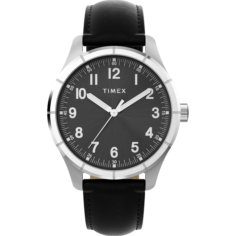 image:imageTimex Mens Main Street 42mm WatchBlackBlackSilver