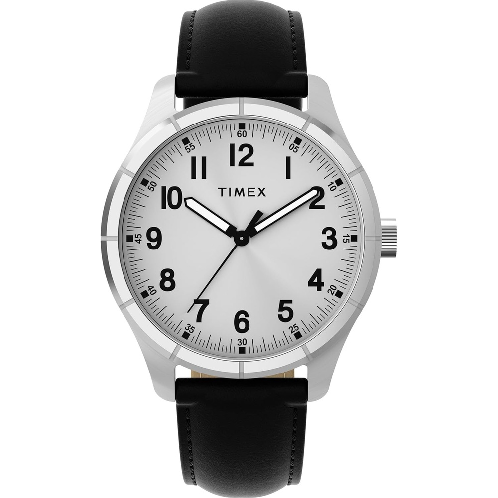 image:imageTimex Mens Main Street 42mm WatchBlackSilverSilver
