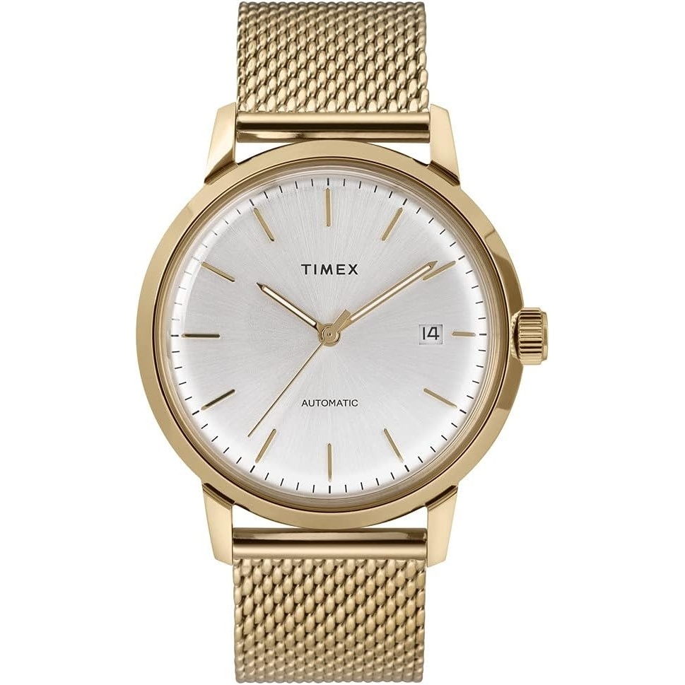 image:imageTimex Mens Marlin Automatic 40mm WatchGoldSilver Mesh