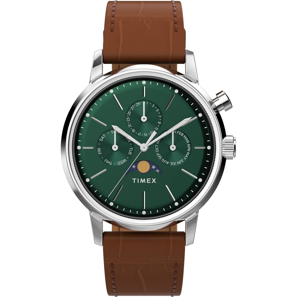 image:imageTimex Mens Marlin Jet 40mm Watch  Brown Two Piece Quick Release Brown Dial Stainless Steel CaseBrownStainless SteelGreen