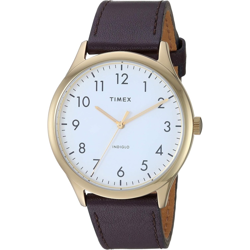 image:imageTimex Mens Modern Easy Reader 40mm WatchBrownGoldToneWhite