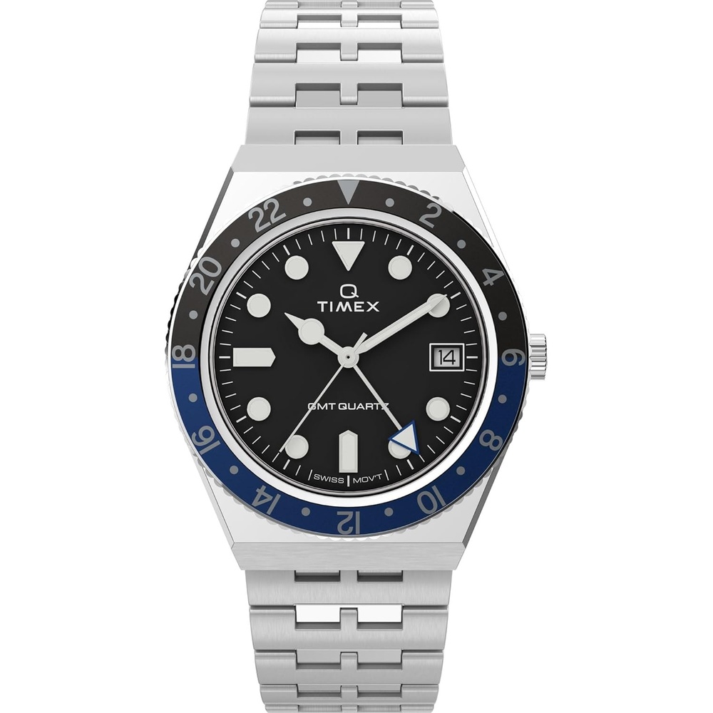 image:imageTimex Mens Q 38mm WatchSilverToneBlue