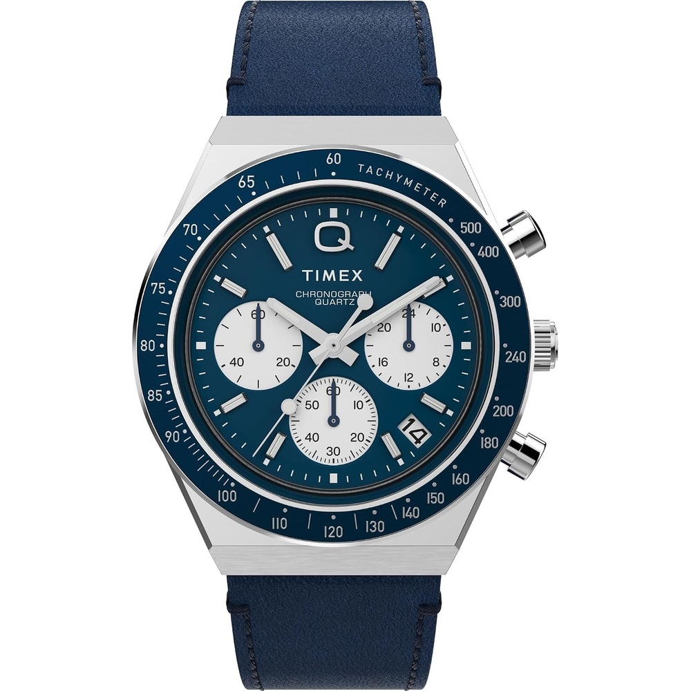 image:imageTimex Mens Q 40mm WatchBlackBlueSilverTone