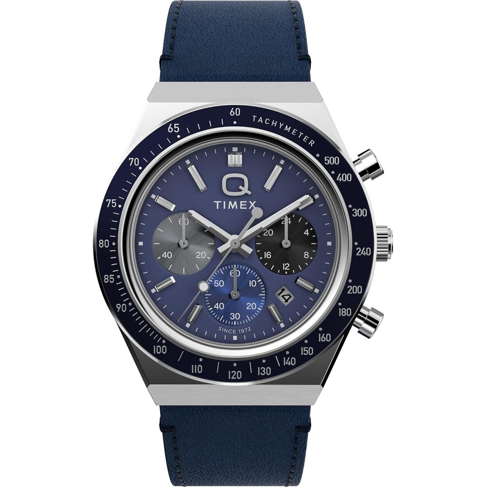 image:imageTimex Mens Q 40mm WatchBlueSilverToneBlue