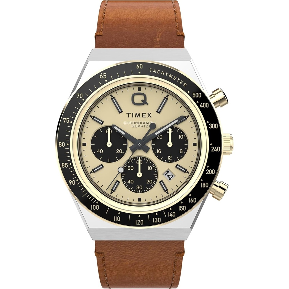 image:imageTimex Mens Q 40mm WatchBrownTwoToneGoldTone