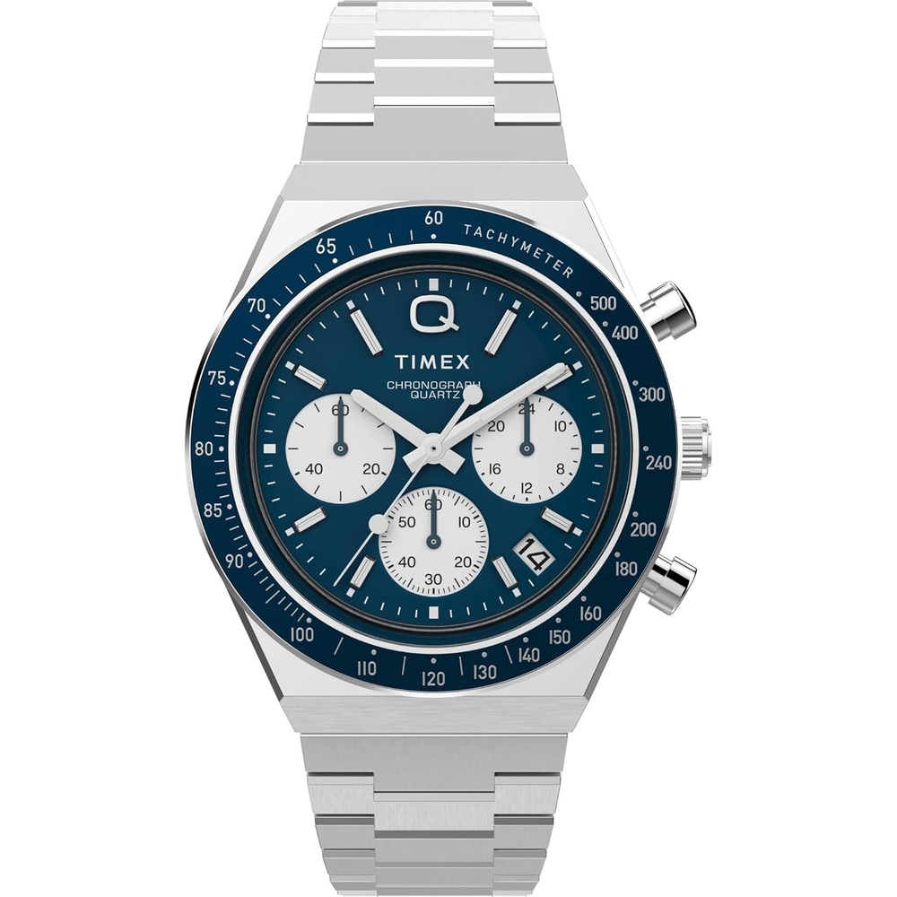 image:imageTimex Mens Q 40mm WatchSilverToneBlue