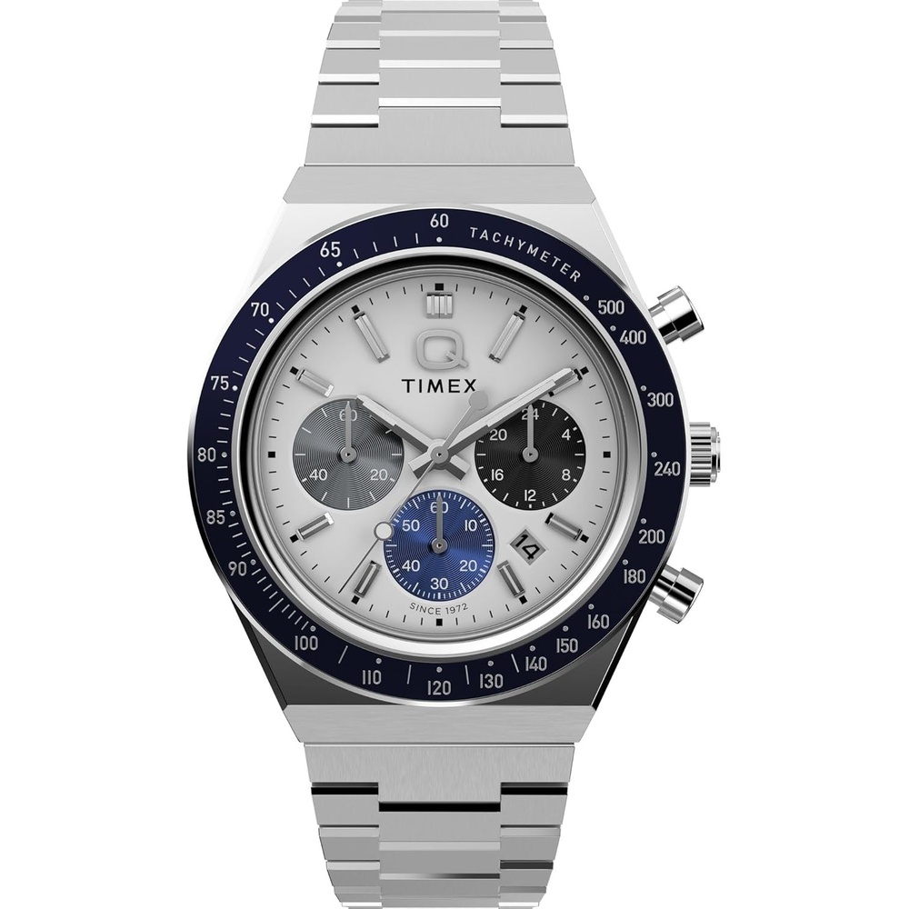 image:imageTimex Mens Q 40mm WatchSilverToneSilverToneWhite