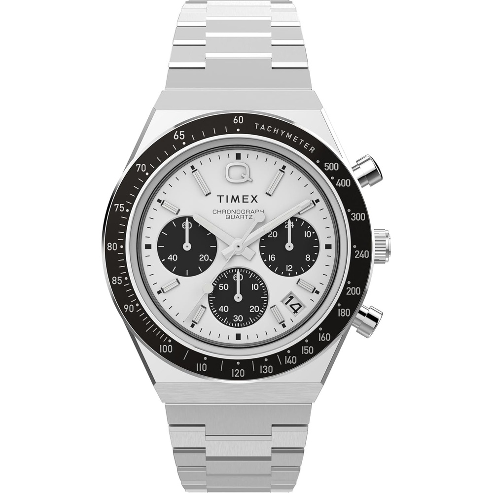 image:imageTimex Mens Q 40mm WatchSilverToneWhite