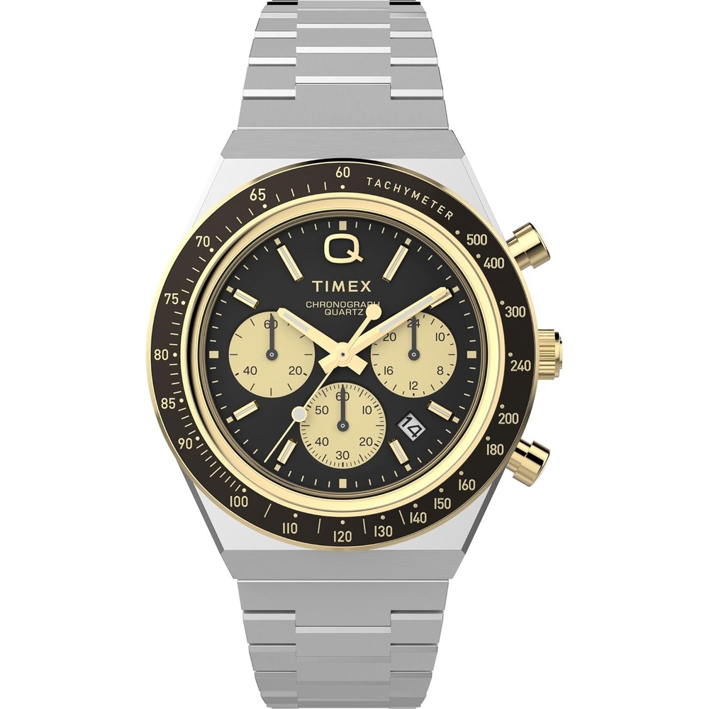 image:imageTimex Mens Q 40mm WatchTwoToneTwoToneBlack