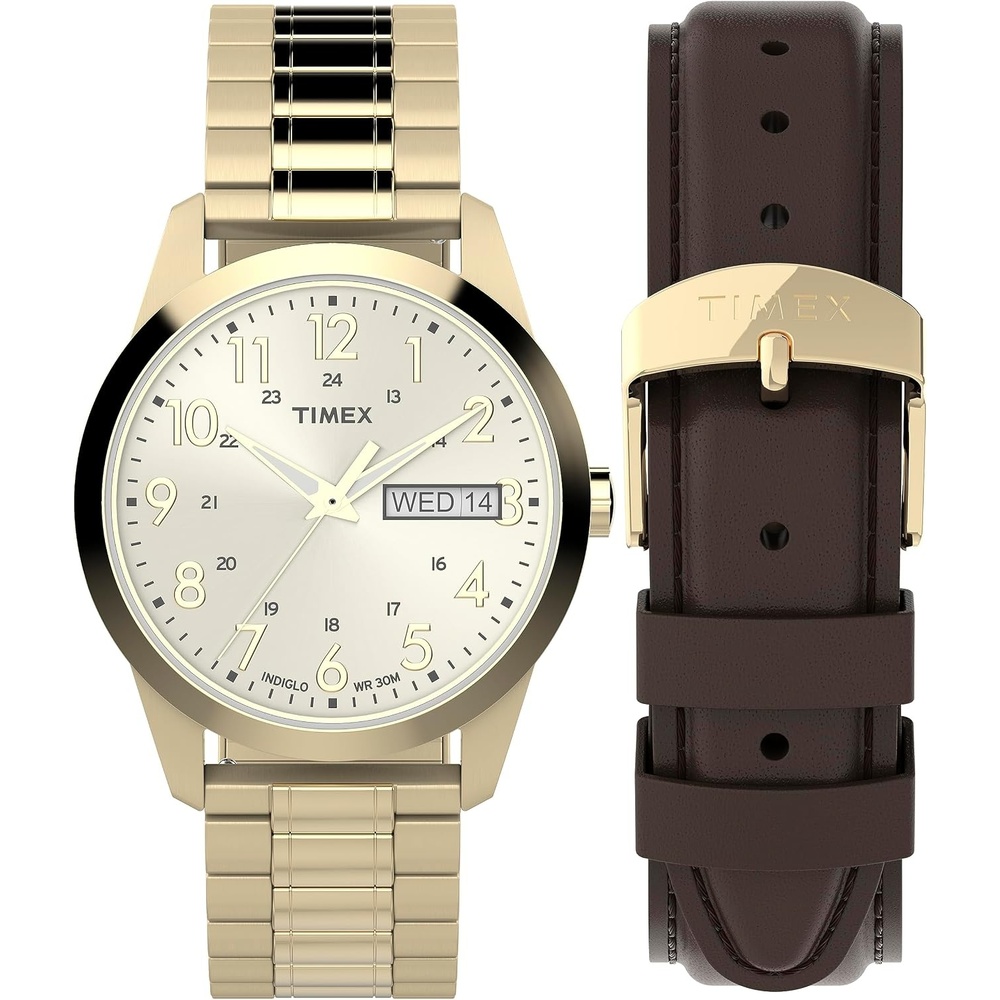 image:imageTimex Mens South Street Sport 36mm Watch Box SetGoldToneChampagneGoldTone