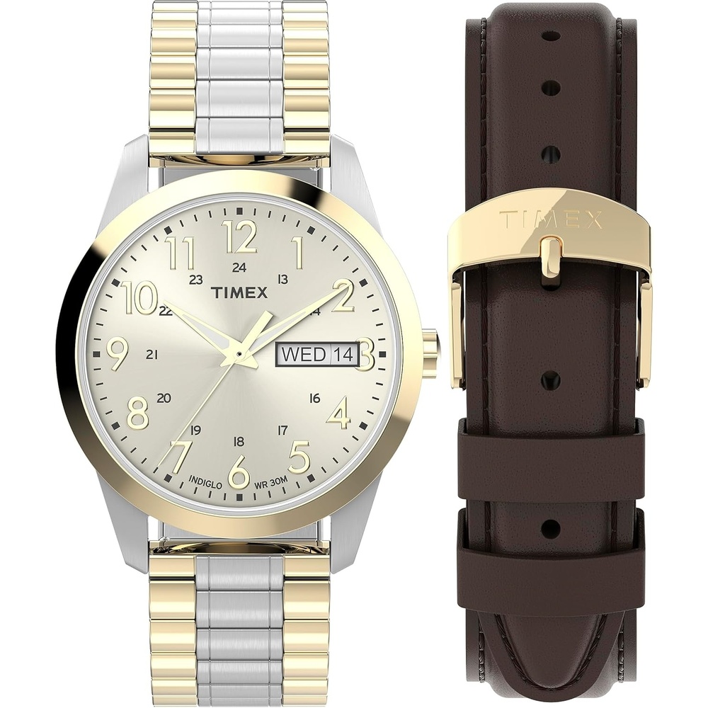 image:imageTimex Mens South Street Sport 36mm Watch Box SetTwoToneChampagneTwoToneBox Set