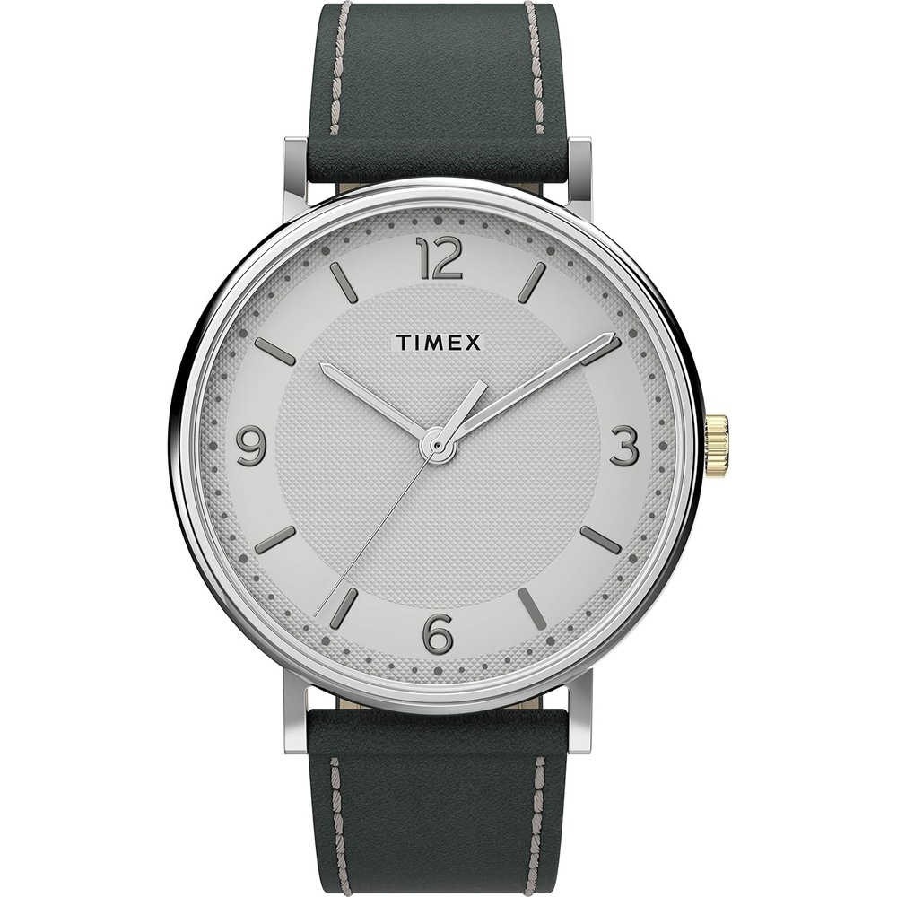 image:imageTimex Mens Southview 41mm Leather Strap WatchGraySilverTone