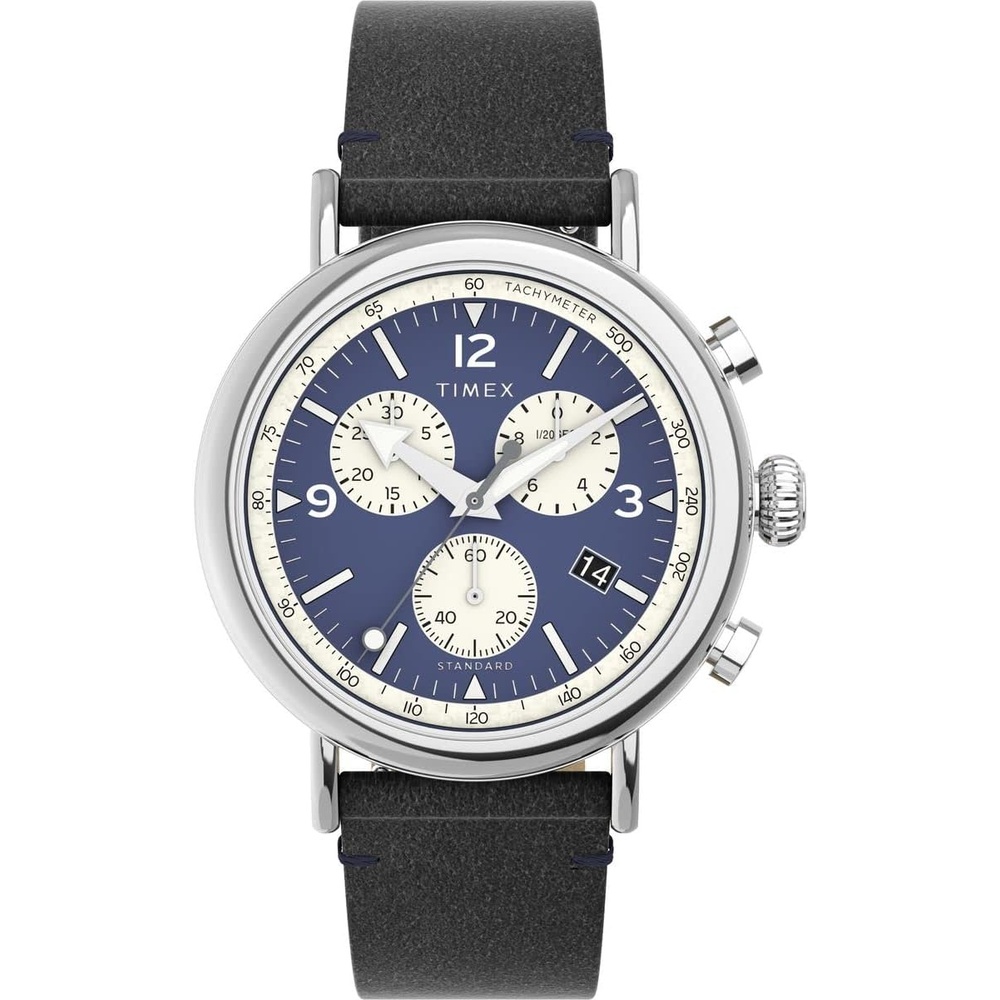 image:imageTimex Mens Standard Chronograph 41mm WatchBlackBlue