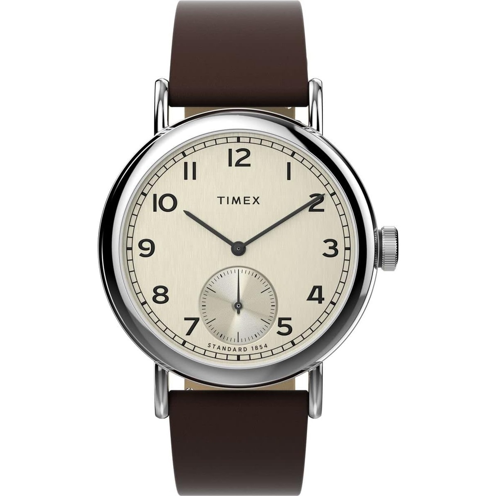 image:imageTimex Mens Standard SubSecond 40mm WatchBrownChampagne