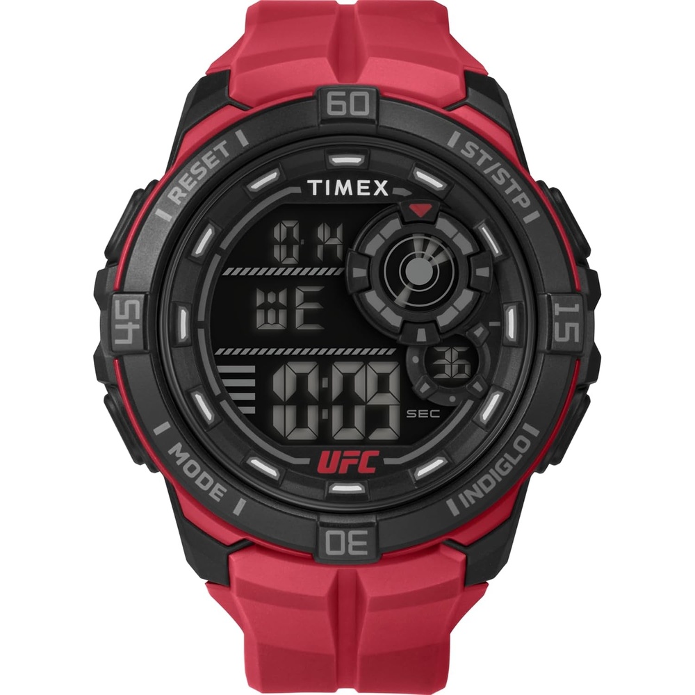 image:imageTimex Mens UFC Rush 52mm Watch Black Strap Digital Dial Black CaseRedDigitalBlack
