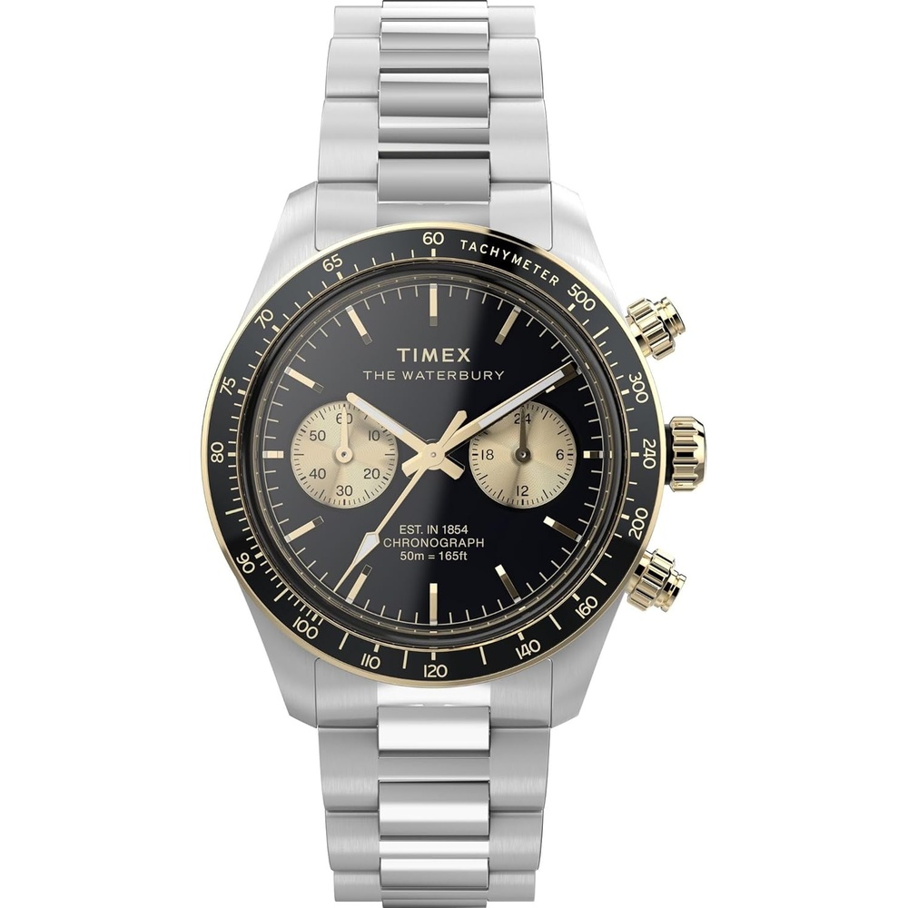 image:imageTimex Mens Waterbury Heritage 39mm WatchStainless SteelStainless SteelBlack