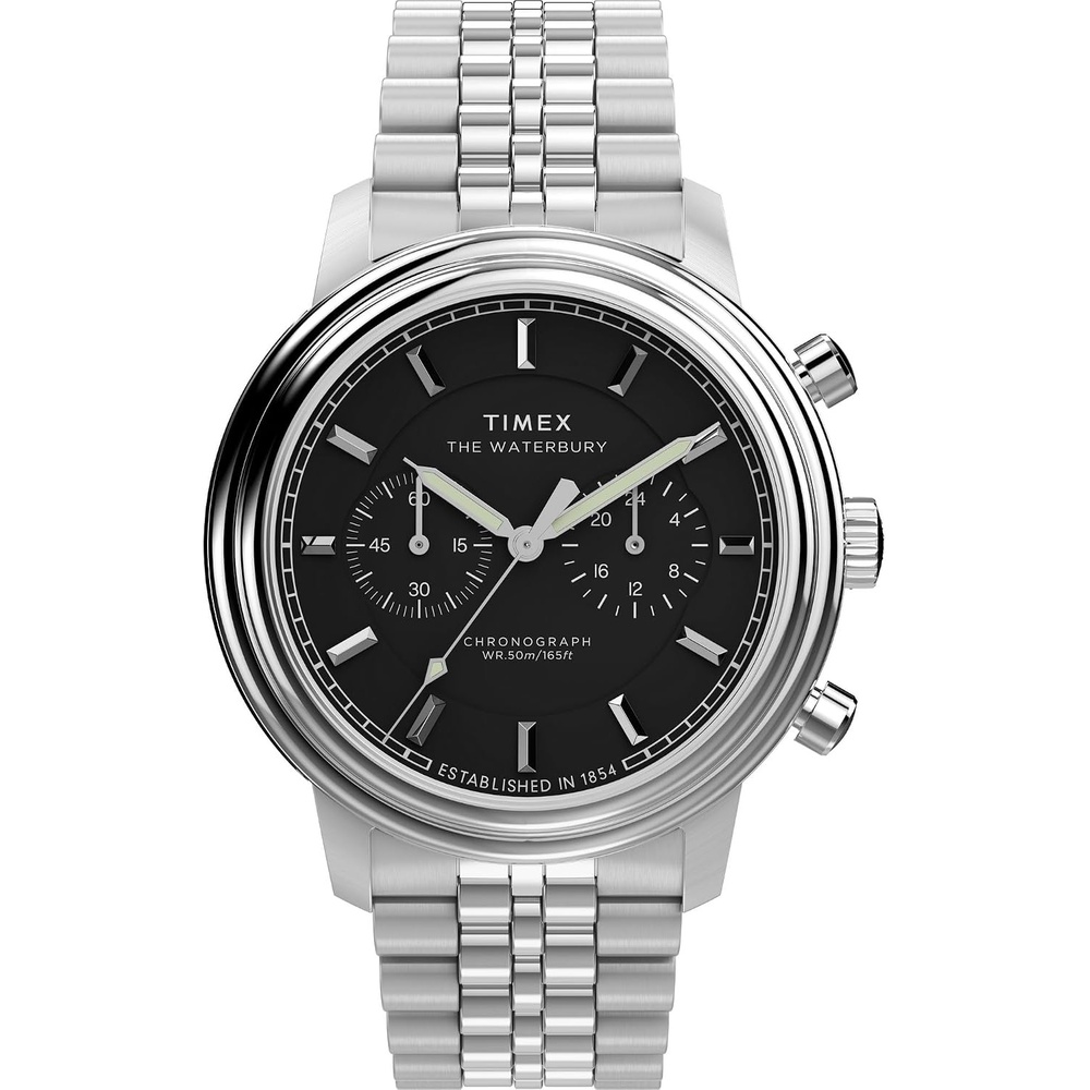 image:imageTimex Mens Waterbury Metropolitan 41mm WatchStainless SteelStainless SteelBlack