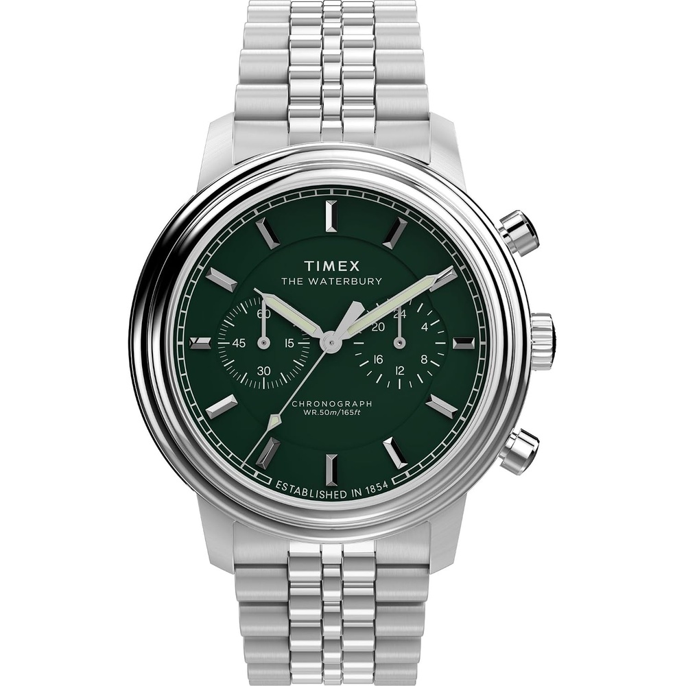 image:imageTimex Mens Waterbury Metropolitan 41mm WatchStainless SteelStainless SteelGreen