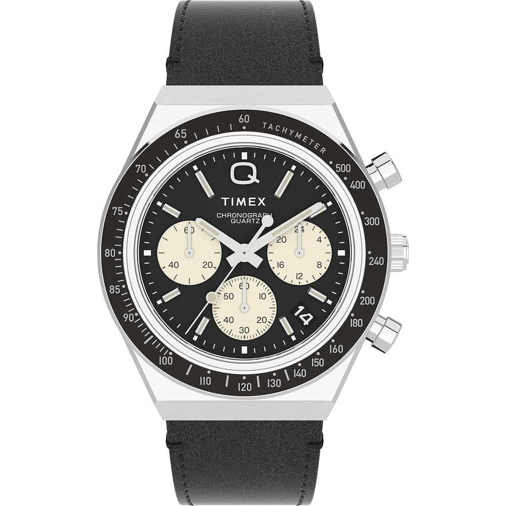 image:imageTimex Q MensBlackBlackStainless Steel