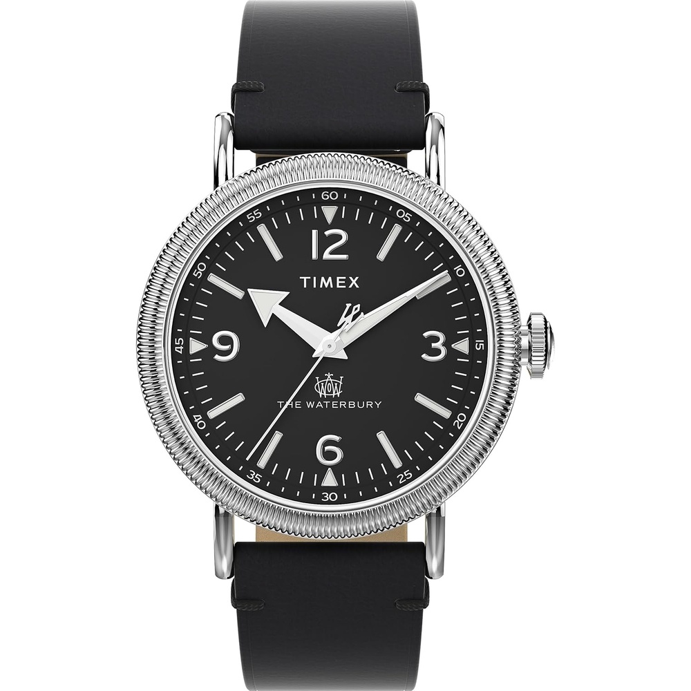 image:imageTimex Standard 3Hand 40mm Mens Analog Watch INDIGLO Backlight and Luminous Hands Adjustable and Durable Strap 50M Water ResistanceBlackSilverToneBlack