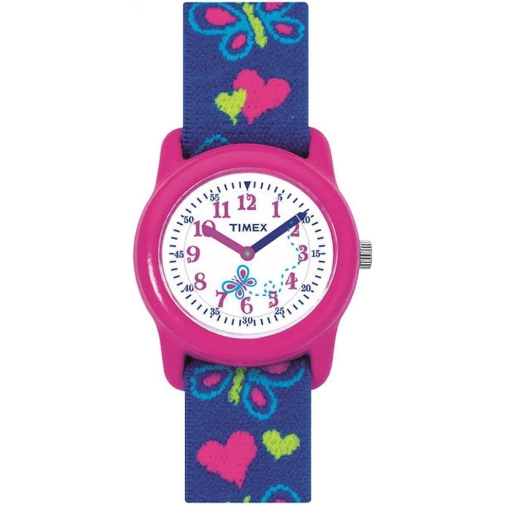 image:imageTimex TIME Machines 29mm Elastic Fabric Kids WatchBlueWhitePink