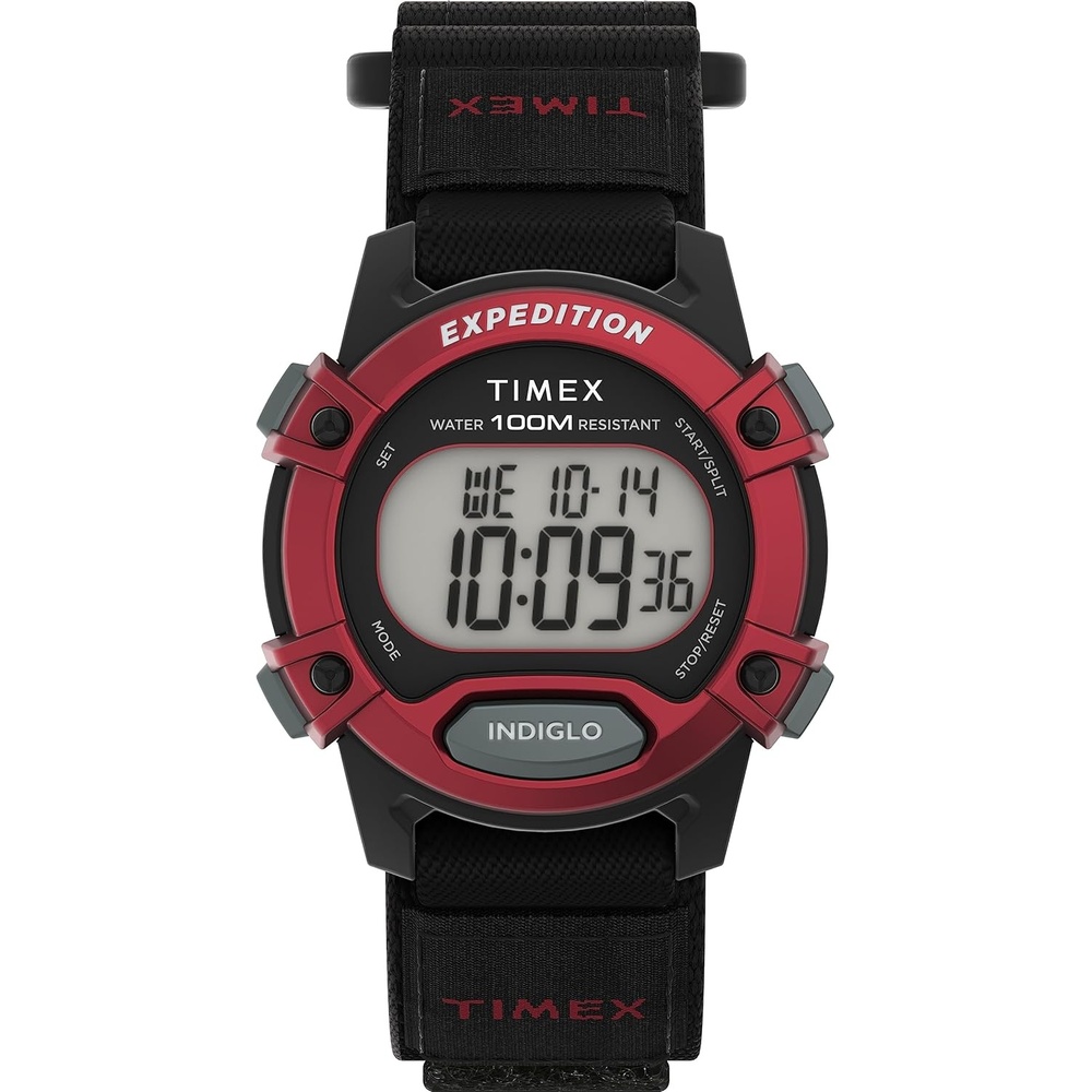 image:imageTimex Unisex Expedition CAT 33mm WatchBlackDigitalBlackRed