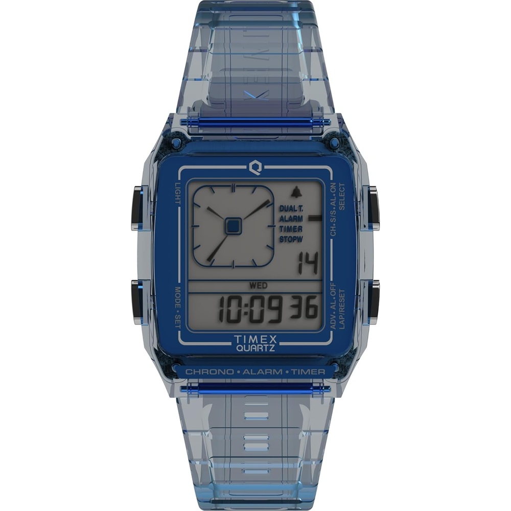image:imageTimex Unisex Q LCA 35mm Watch Gray Strap Digital Dial Gray CaseBlueDigitalBlue