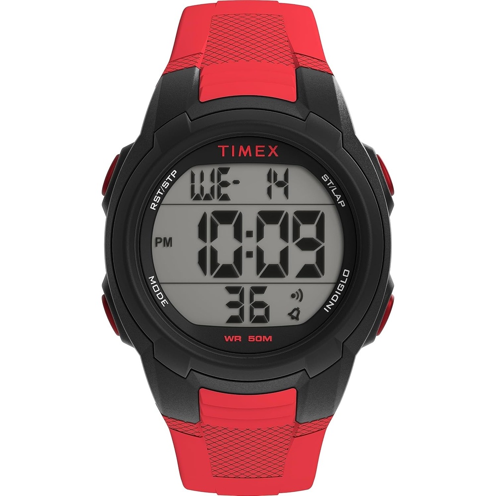 image:imageTimex Unisex T100 40mm WatchRedDigitalBlack