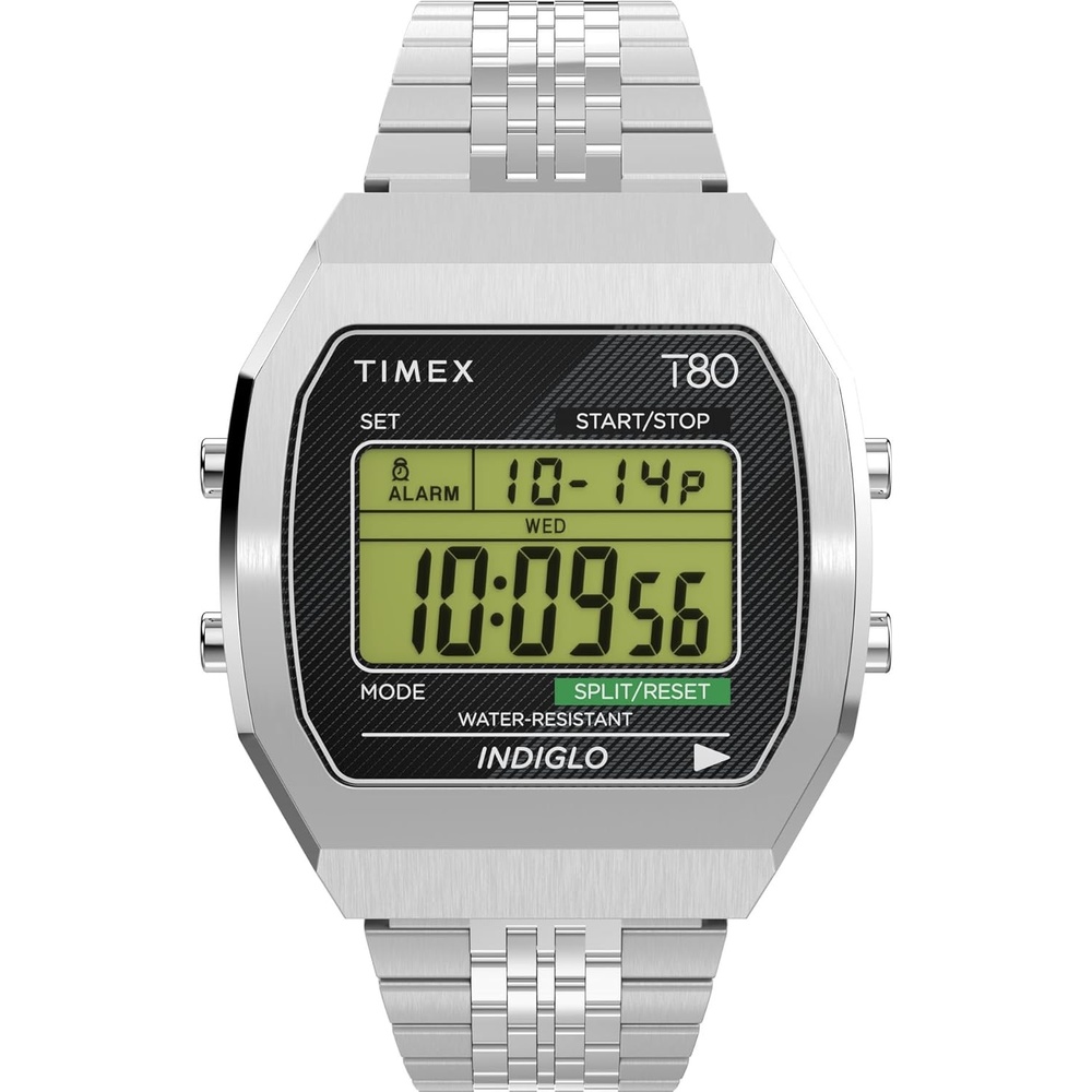image:imageTimex Unisex T80 Steel 36mm WatchStainless SteelDigitalStainless Steel
