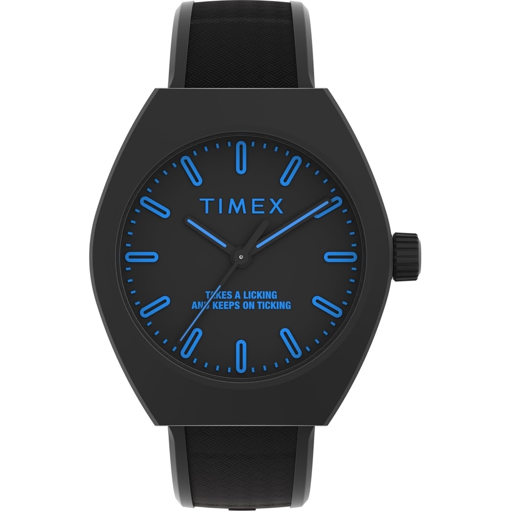 image:imageTimex Unisex Urban Pop 40mm Watch  Black Strap and DialBlackBlackBlackBlue