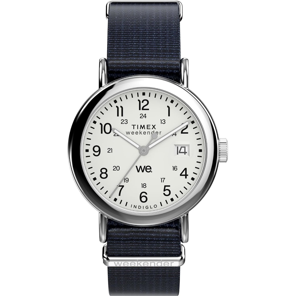 image:imageTimex Unisex Weekender 38mm WatchBlueSilverToneWhite